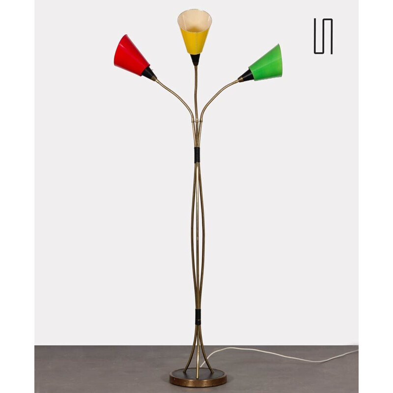 Vintage metal floor lamp, Czechoslovakia 1965