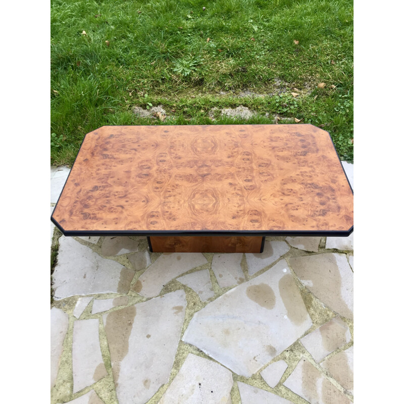 Vintage coffee table in light elmwood burr by Mario Sabot, 1970