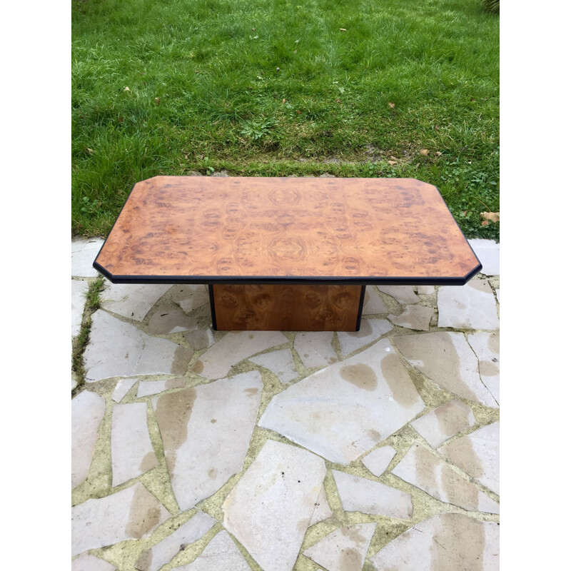 Vintage coffee table in light elmwood burr by Mario Sabot, 1970