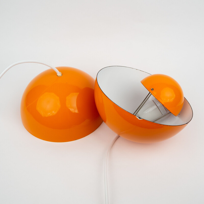 Pair of vintage Danish Flowerpot pendant lamps by Verner Panton for Louis Poulsen, 1969s