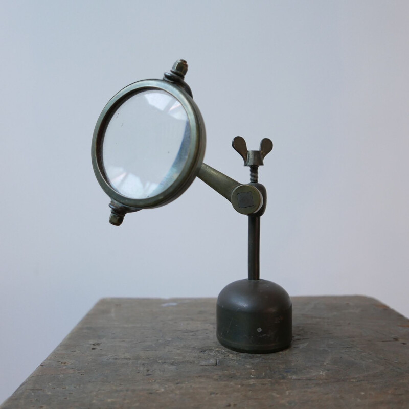 Vintage lamp with Curio magnifying glass, England 1900s