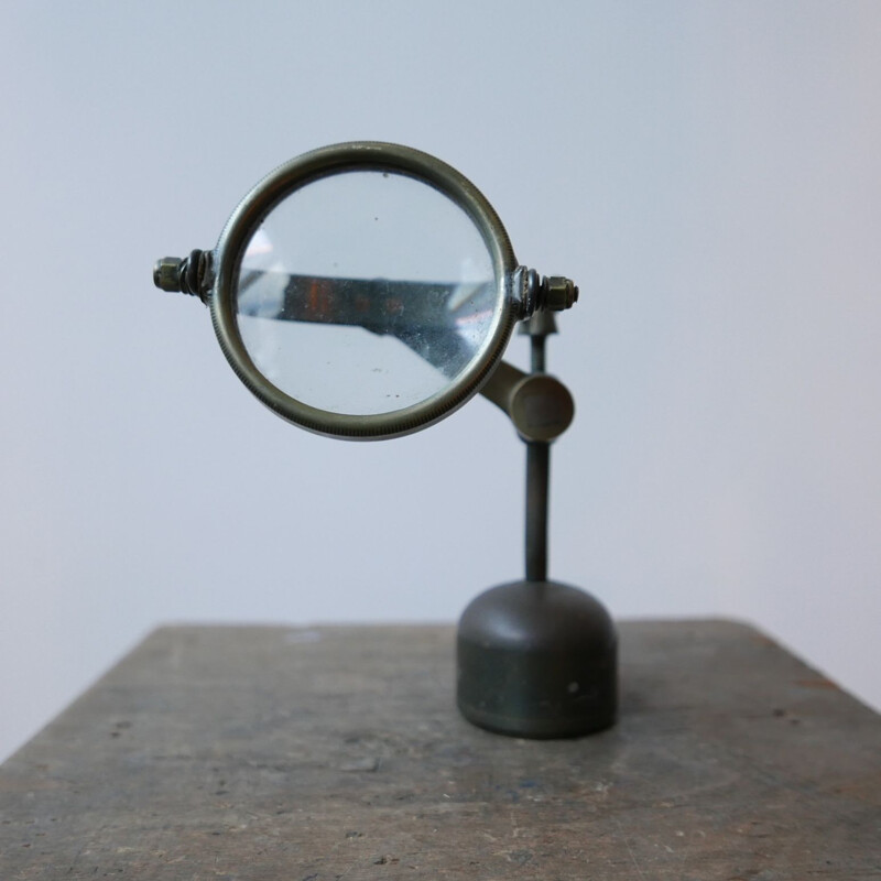 Vintage lamp with Curio magnifying glass, England 1900s