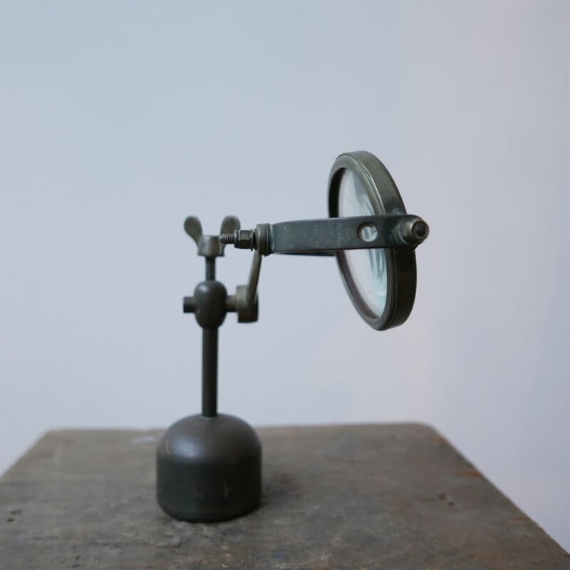 Vintage-Lampe mit Lupe Curio, England 1900