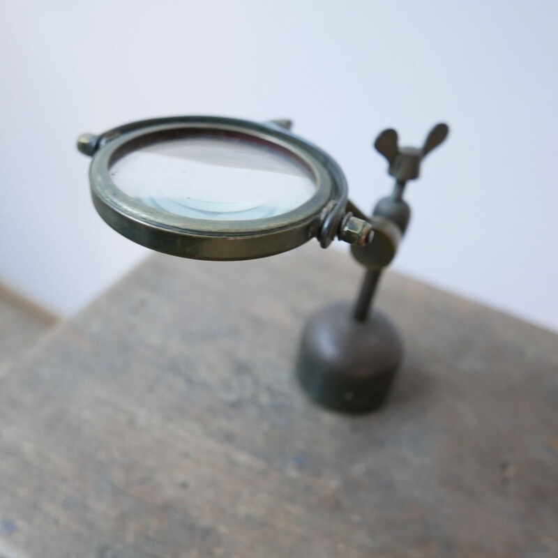 Vintage lamp with Curio magnifying glass, England 1900s