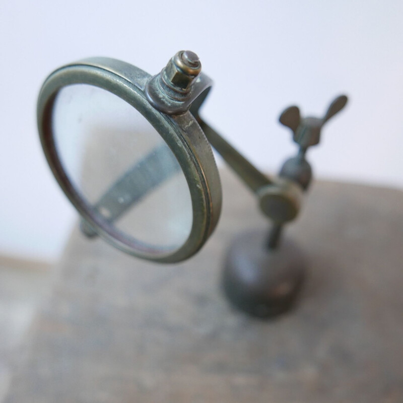 Vintage lamp with Curio magnifying glass, England 1900s