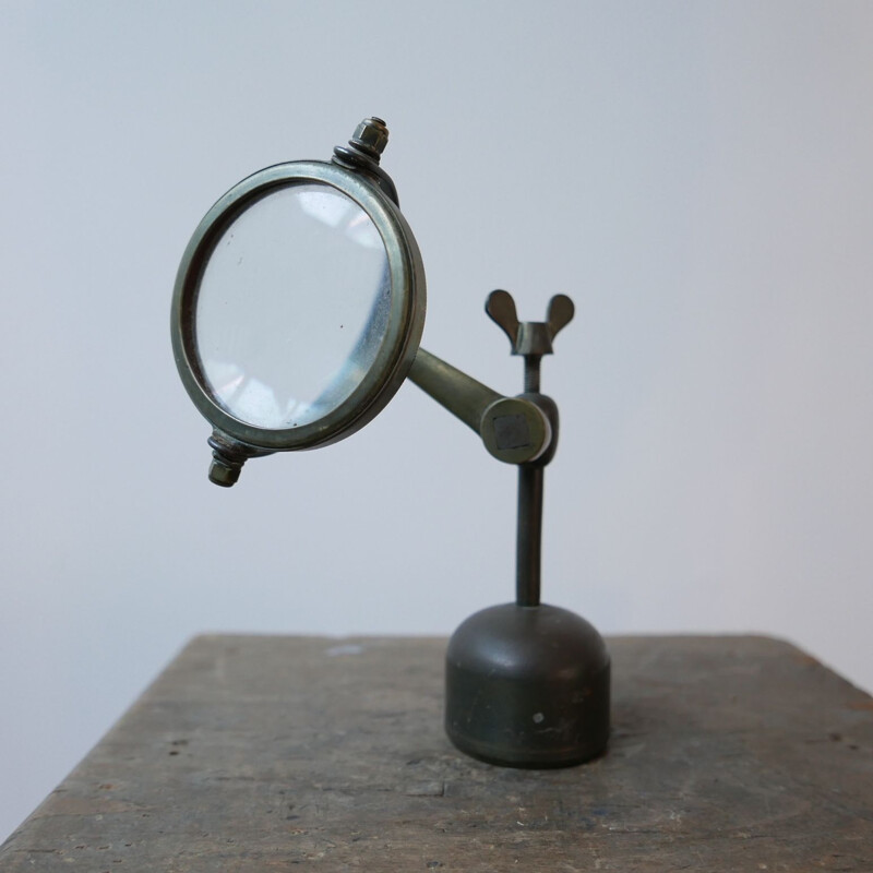 Vintage lamp with Curio magnifying glass, England 1900s