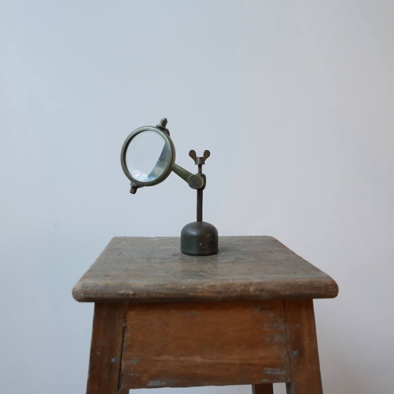 Vintage lamp with Curio magnifying glass, England 1900s