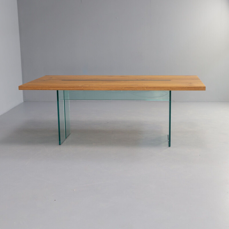 Table vintage "Llt wood" par Dante O. Benini et Luca Gonzo pour Fiam