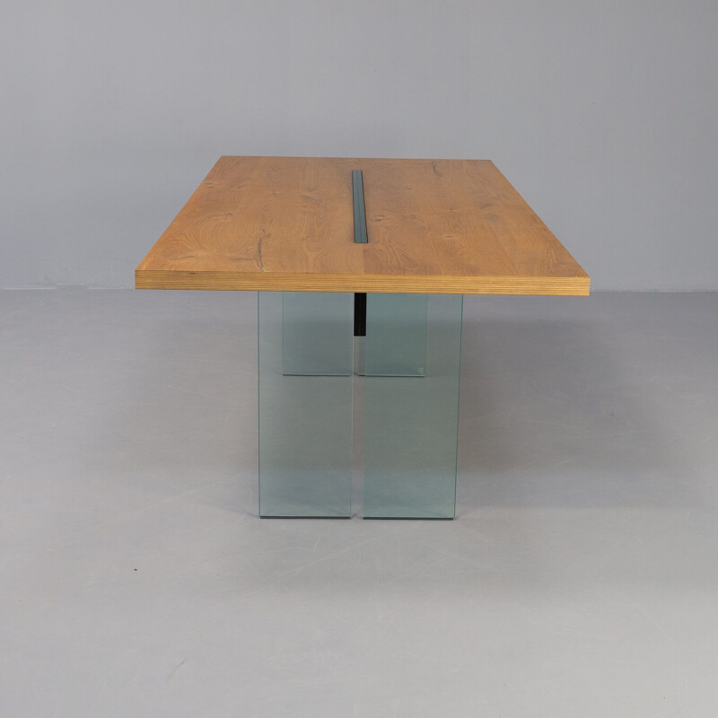 Table vintage "Llt wood" par Dante O. Benini et Luca Gonzo pour Fiam