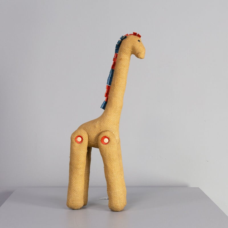 Vintage therapeutic toy giraffe by Renate Müller for H. Josef Leven Kg, Germany 1970