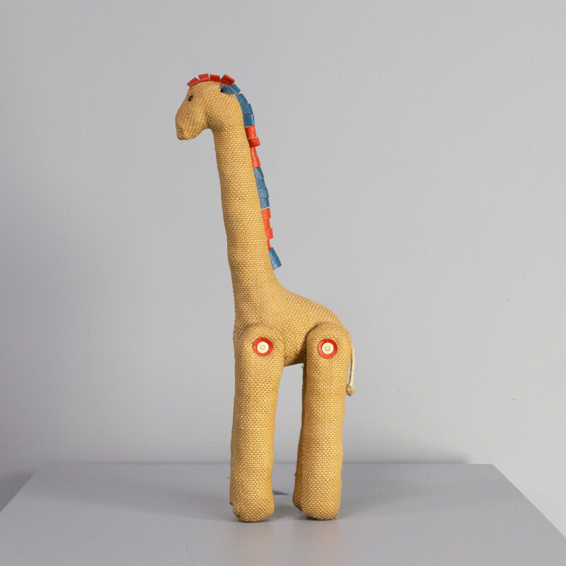 Jouet thérapeutique vintage girafe par Renate Müller pour H. Josef Leven Kg, Allemagne 1970