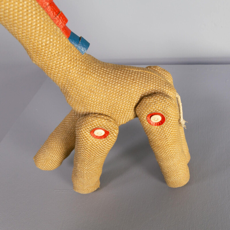 Vintage therapeutic toy giraffe by Renate Müller for H. Josef Leven Kg, Germany 1970
