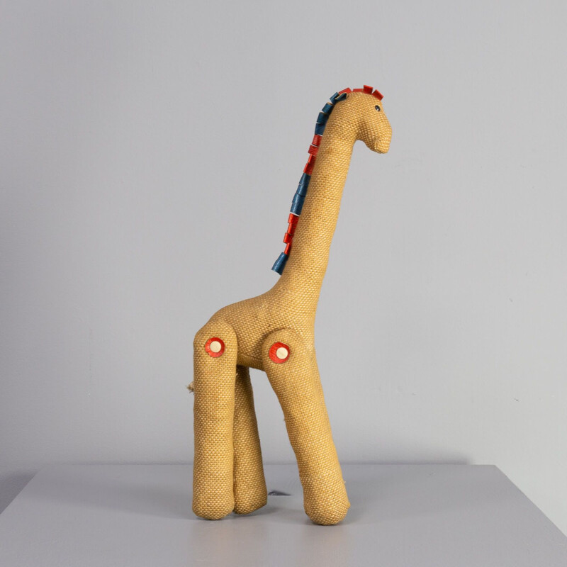 Brinquedo de terapia com girafa Vintage de Renate Müller para H. Josef Leven Kg, Alemanha 1970
