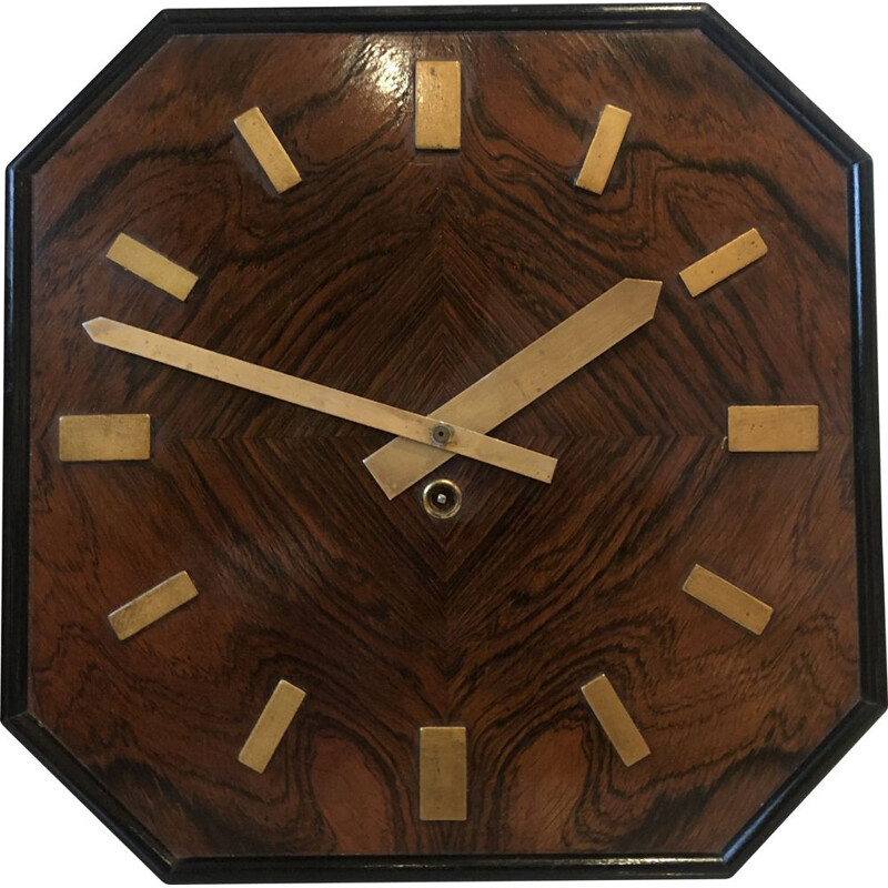 Horloge vintage murale en bois, Allemagne 1930 