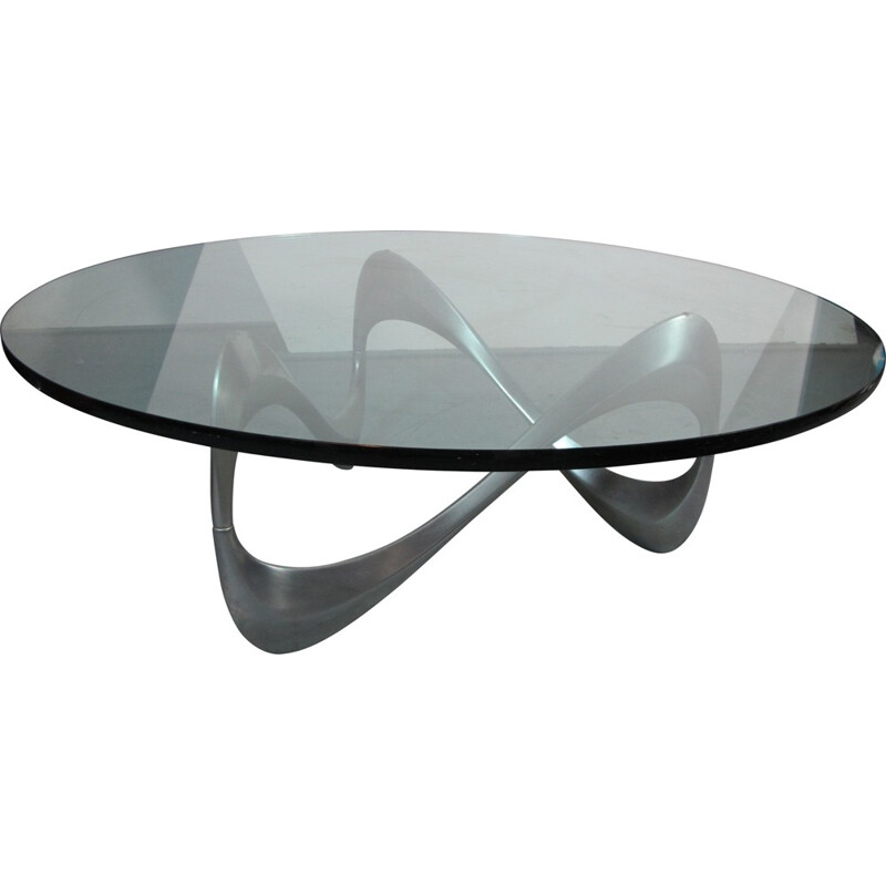 Ronald Schmitt aluminum and glass coffee table, Knut HESTERBERG - 1960s