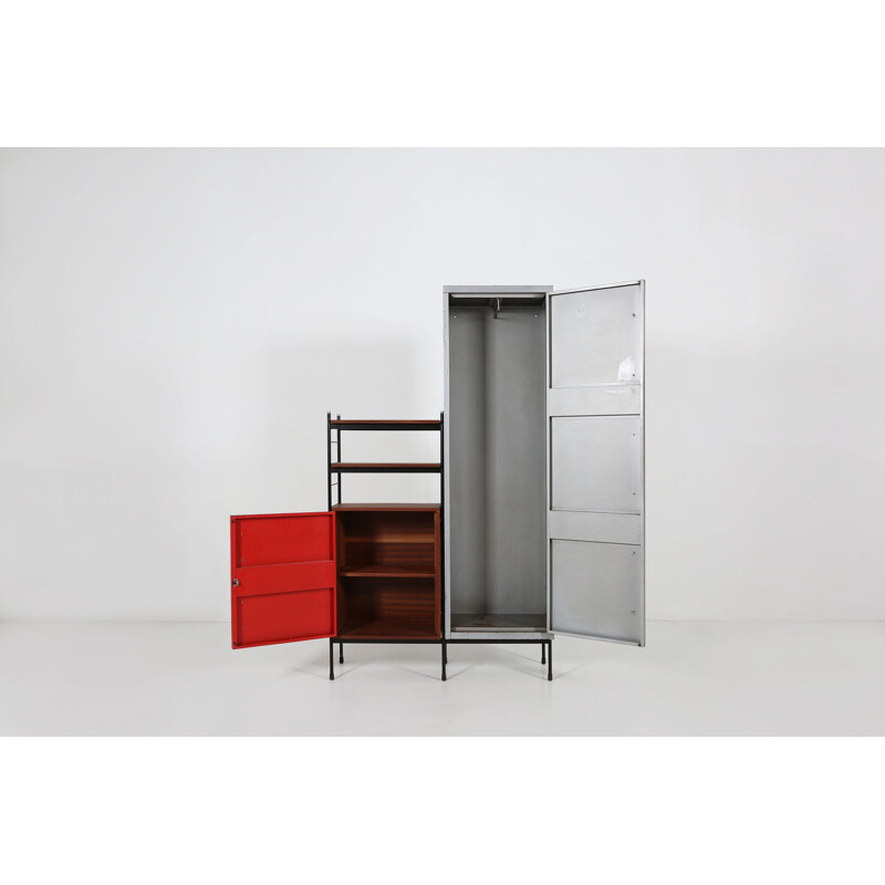 Vintage cabinet with red door by Willy Van der Meeren