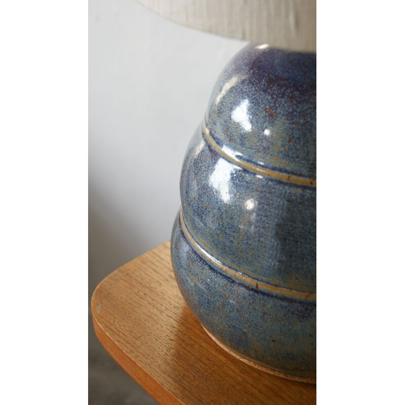 Vintage blue ceramic table lamp