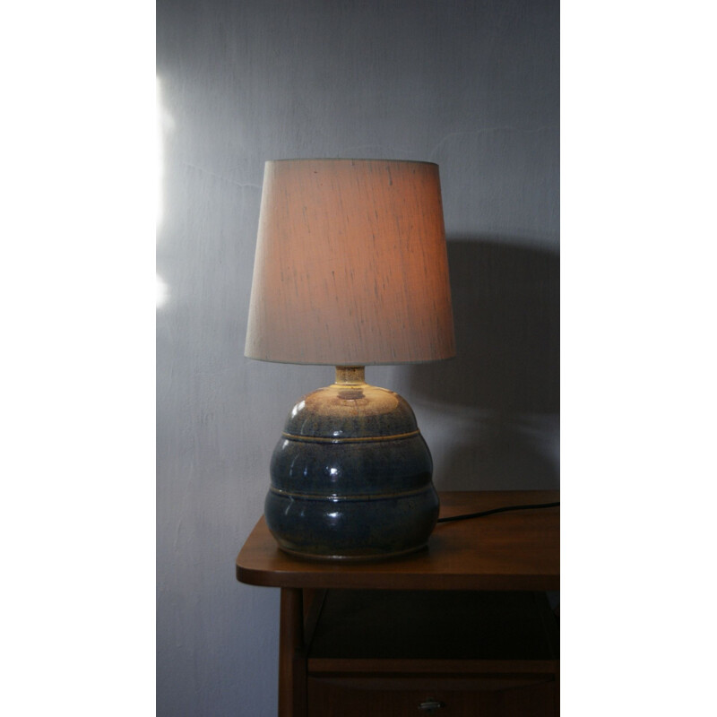 Vintage blue ceramic table lamp