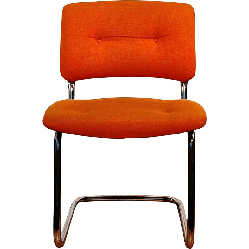 Vintage Strafor Steelcase orange armchair, 1970