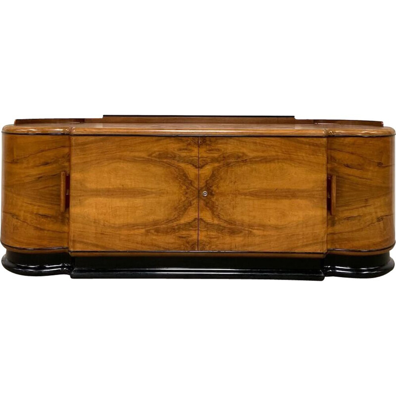 Vintage walnut highboard by Jindřich Halabala for Up závody, Czechoslovakia 1930