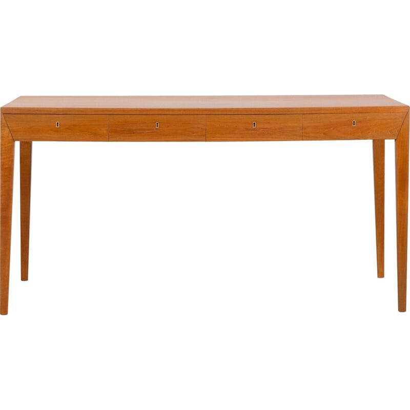 Teak vintage desk by Severin Hansen for Haslev Denmark, 1960s