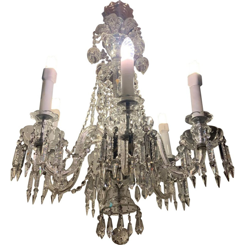 Vintage Bohemian crystal chandelier, 1900s