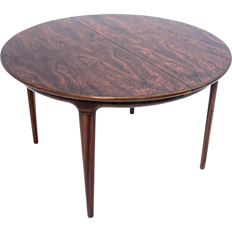 Vintage round rosewood table, Denmark 1960s