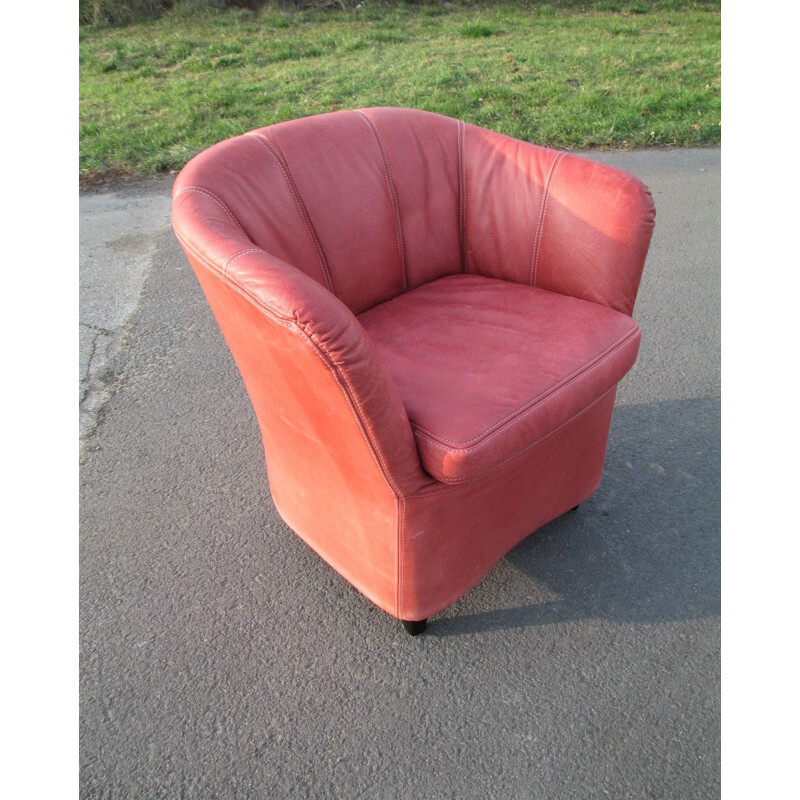 Vintage pink armchair by Dux, Sweden 1970s