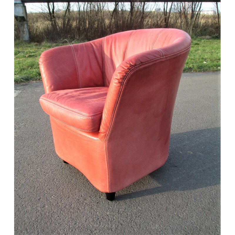 Vintage pink armchair by Dux, Sweden 1970s