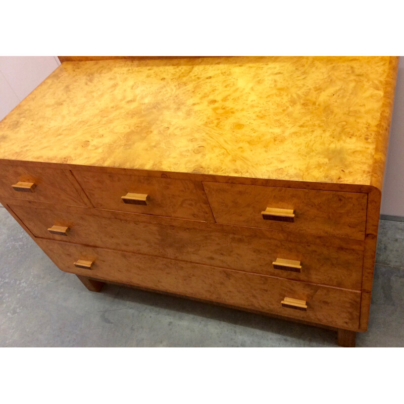 Dressing table in maple and walnut - 1930s