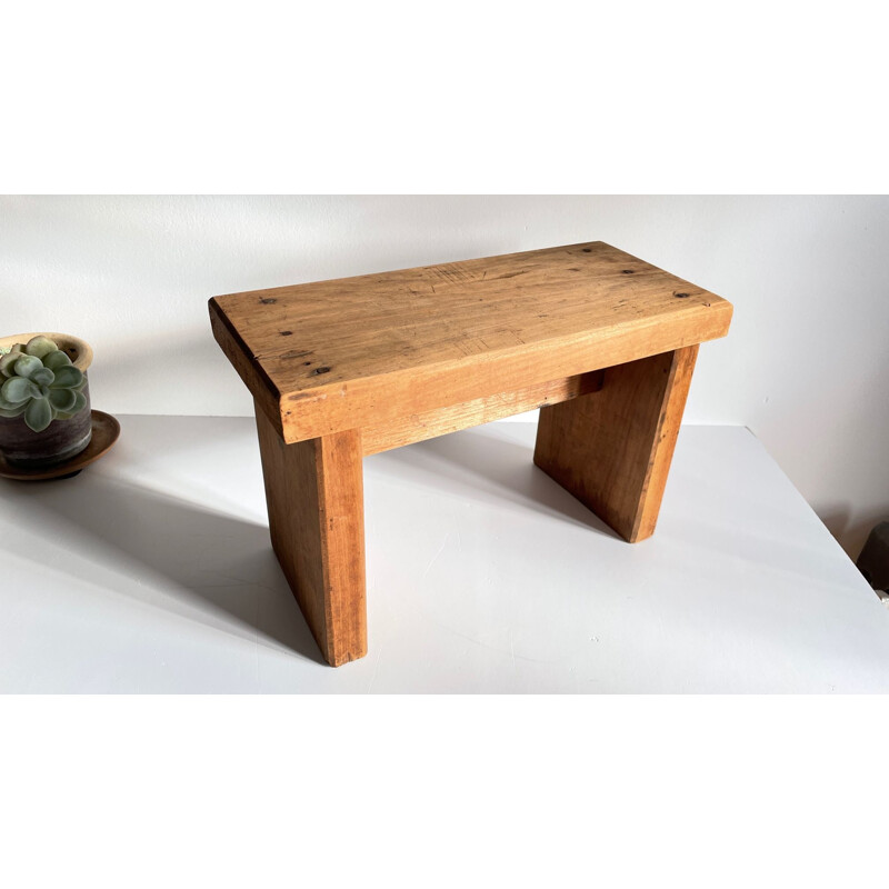 Vintage stool in solid wood