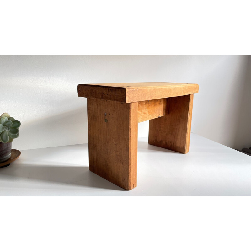 Vintage stool in solid wood