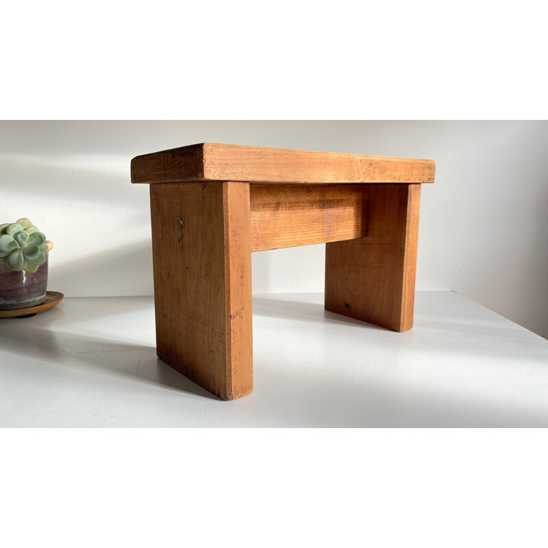 Vintage stool in solid wood