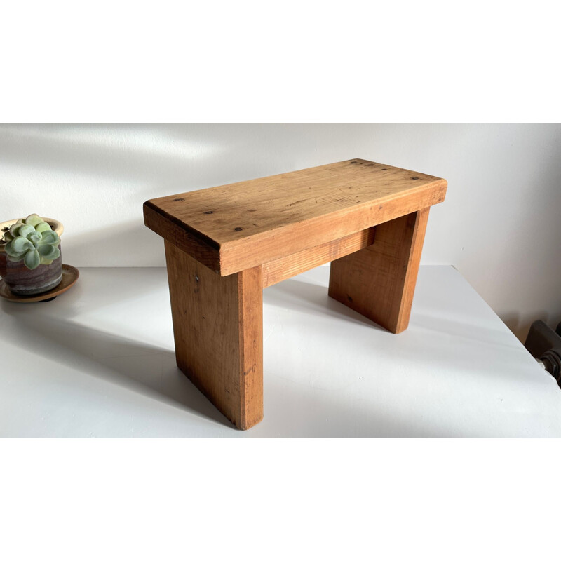 Vintage stool in solid wood