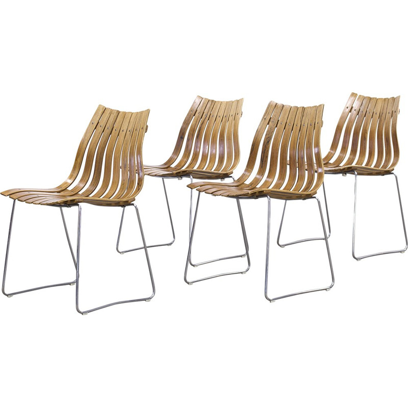 Set of 4 "Scandia" chairs, Hans BRATTRUD - 1950s
