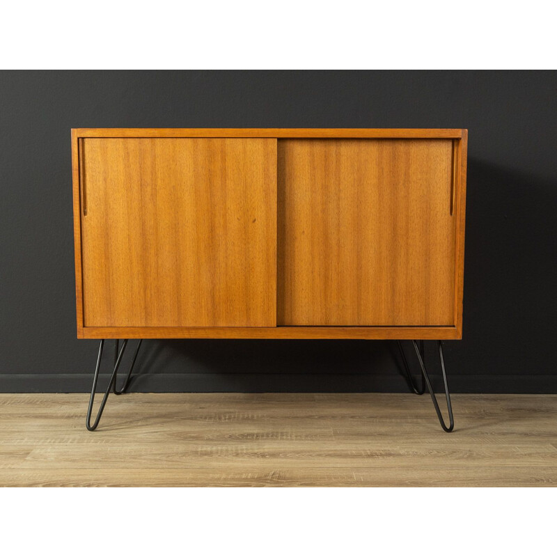 Vintage walnut sideboard with two sliding doors, Germany 1950