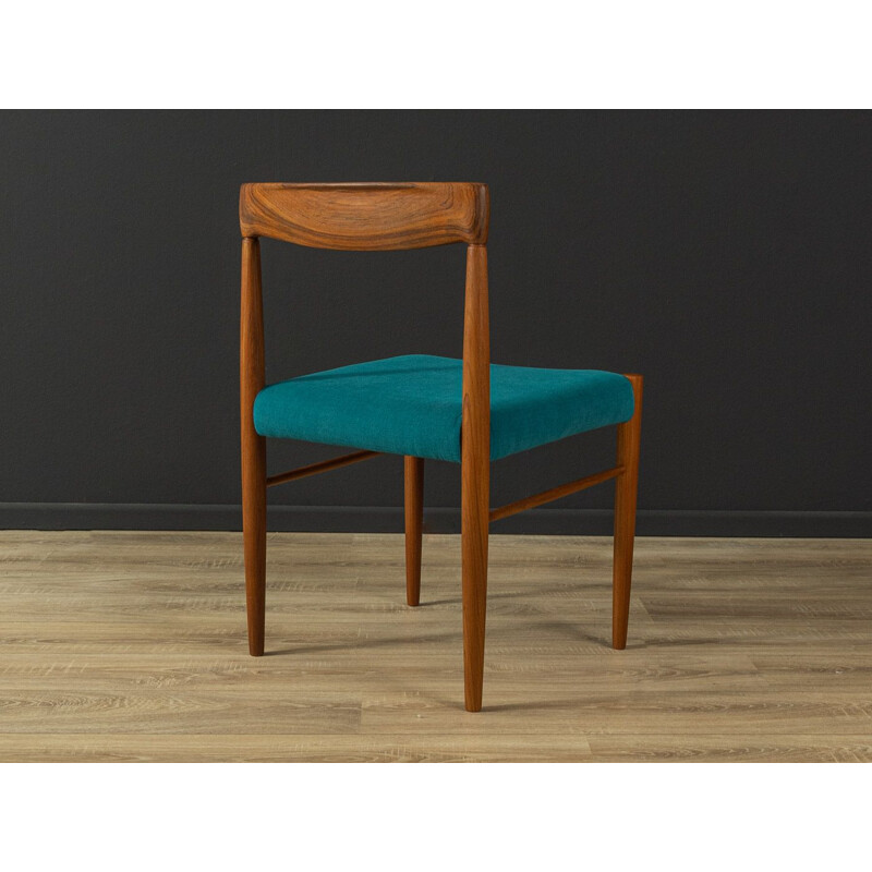 Pair of vintage teak and fabric dining chairs by H.W. Klein for Bramin, Denmark 1960s