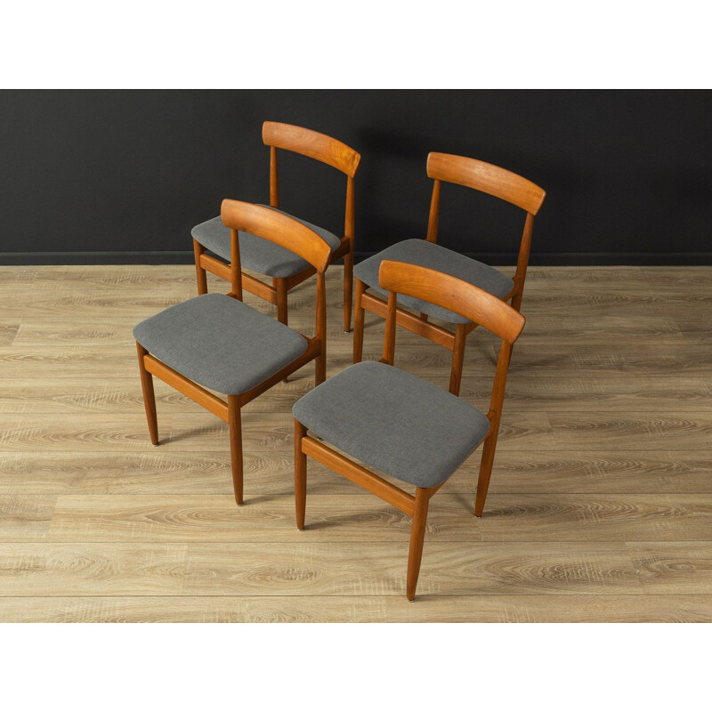 Set of 4 vintage teak dining chairs, Denmark 1960s