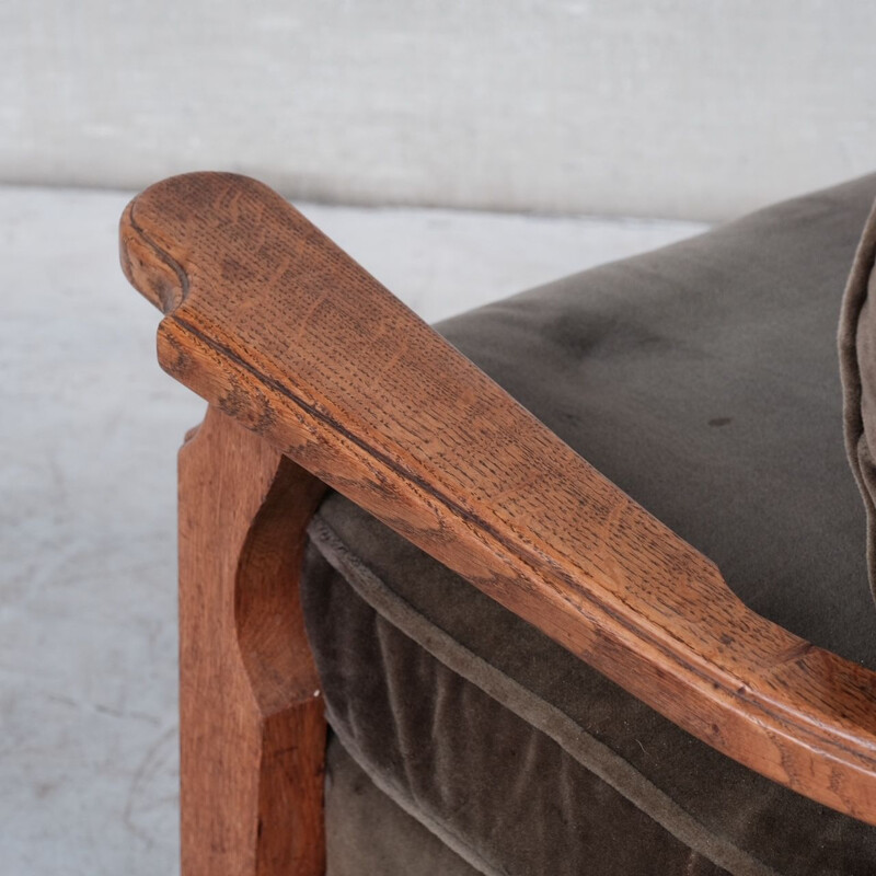 Paire de fauteuils vintage en bois de chêne par Guillerme et Chambron, France 1960