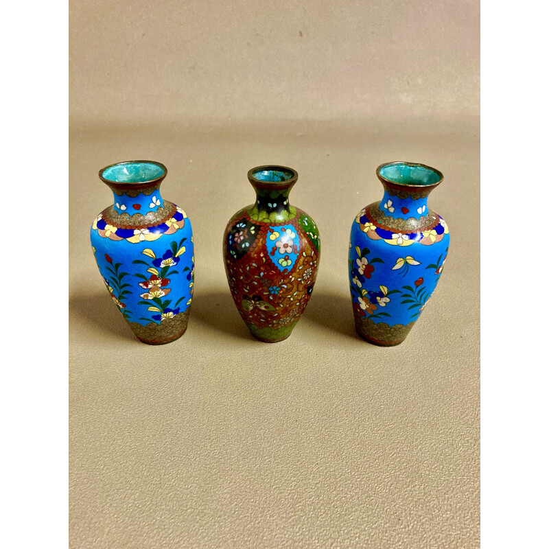 Set of 3 vintage vases and a lamp, 1950