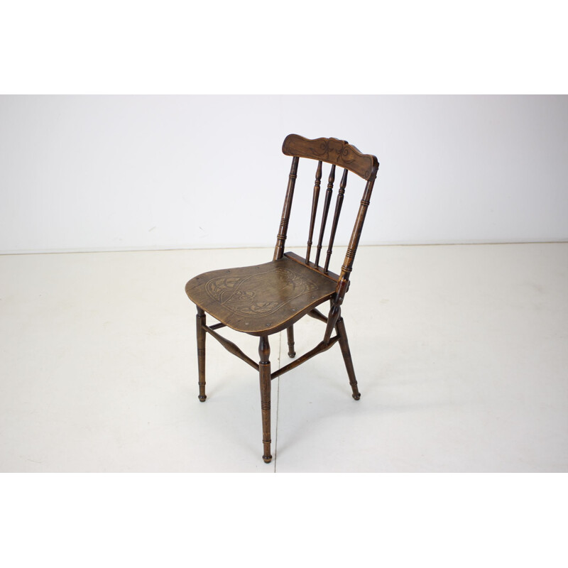 Wood vintage chair, Czechoslovakia 1910s