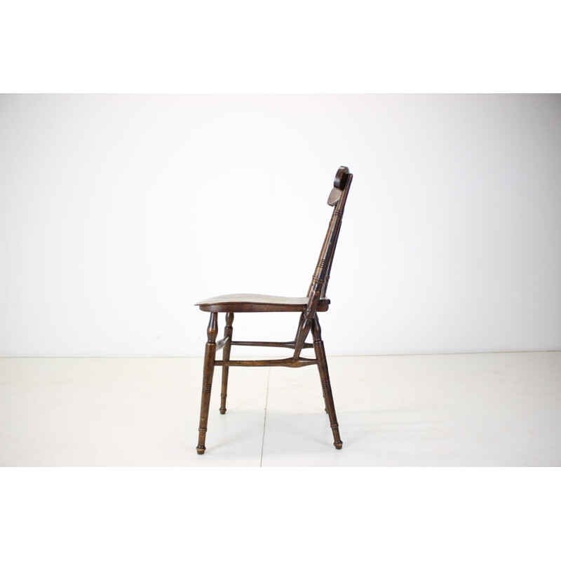 Cadeira de madeira Vintage, Checoslováquia 1910