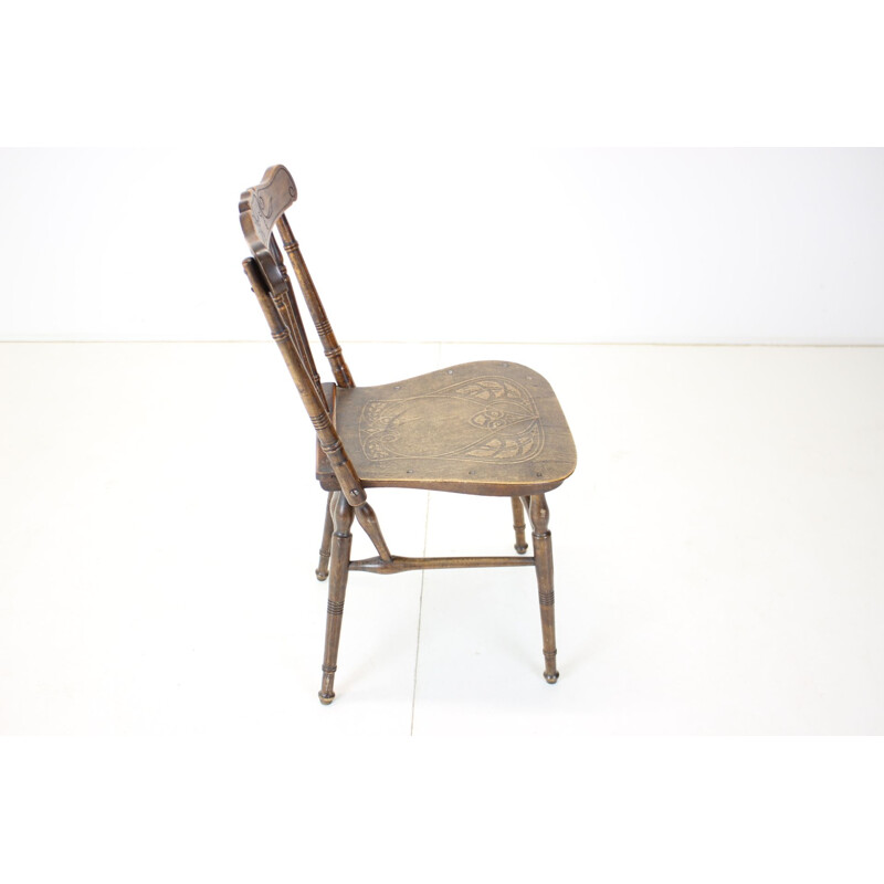 Silla de madera vintage, Checoslovaquia 1910