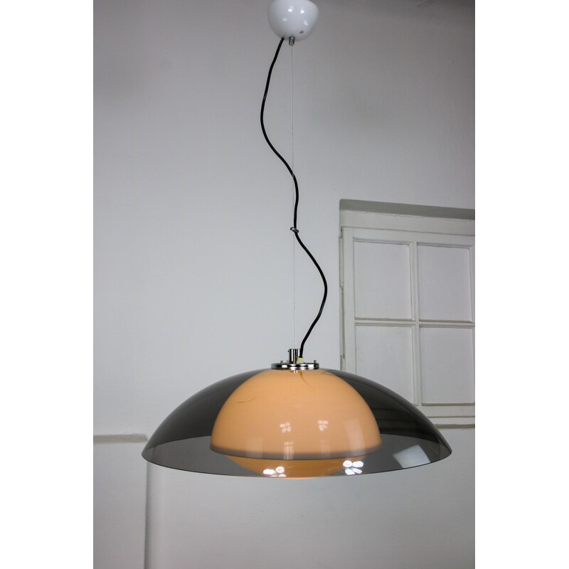 Lámpara de suspensión italiana vintage de Luigi Massoni para Guzzini