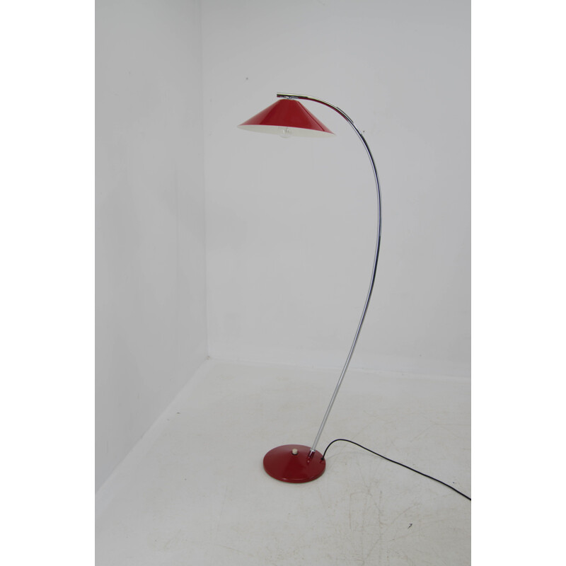 Vintage red floor lamp by Zukov, 1960s