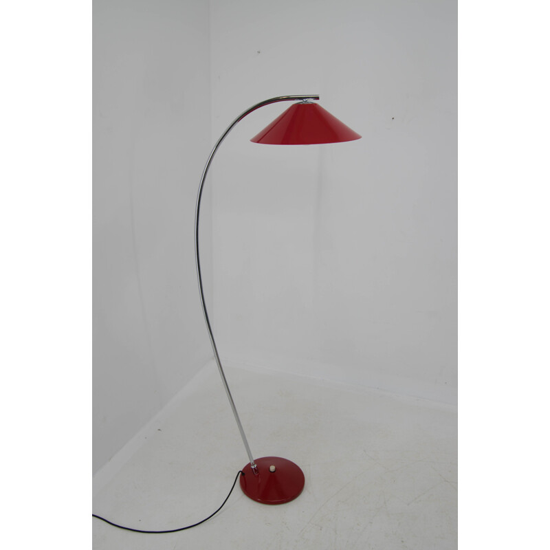 Vintage red floor lamp by Zukov, 1960s