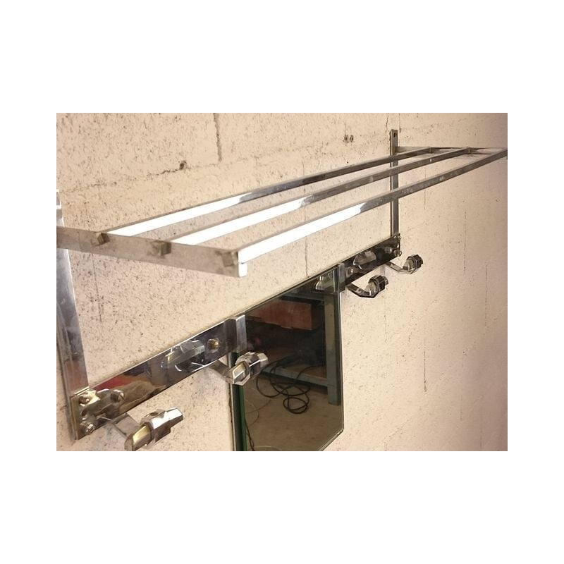 Mid century coat rack with mirror - 1940s