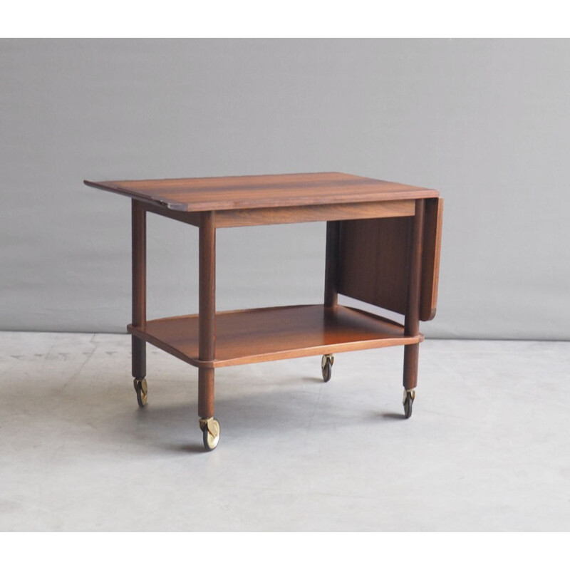 Vintage rosewood Silkborg serving trolley, Johannes ANDERSON - 1960s