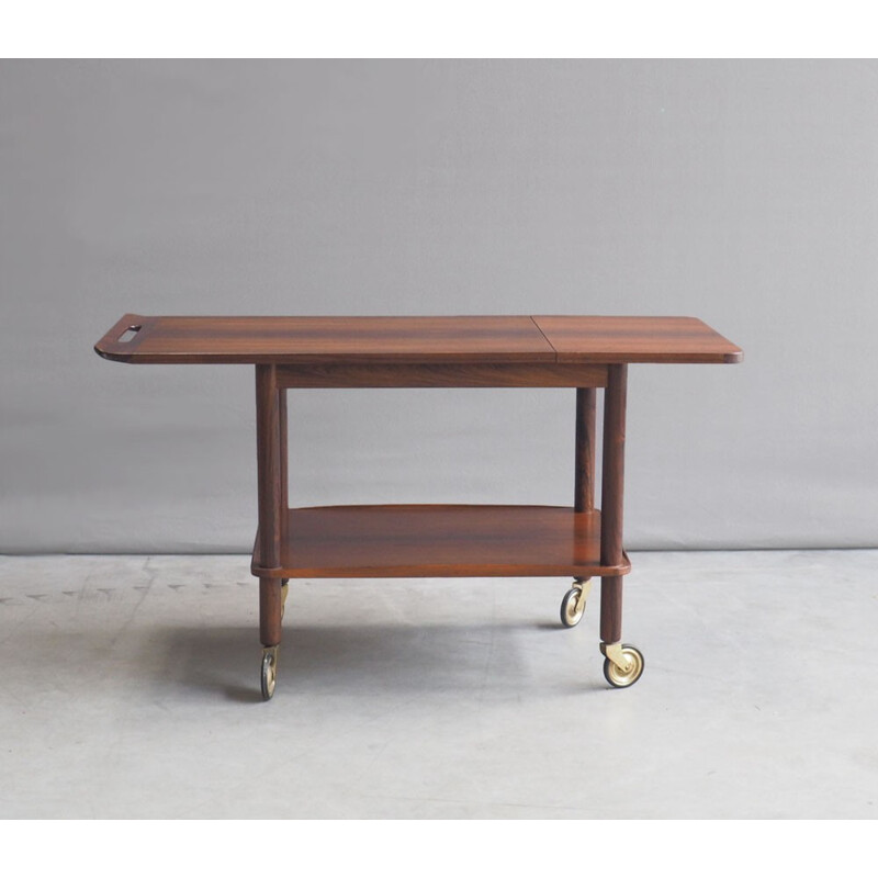 Vintage rosewood Silkborg serving trolley, Johannes ANDERSON - 1960s