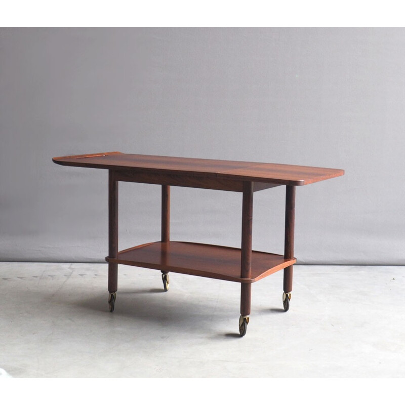 Vintage rosewood Silkborg serving trolley, Johannes ANDERSON - 1960s